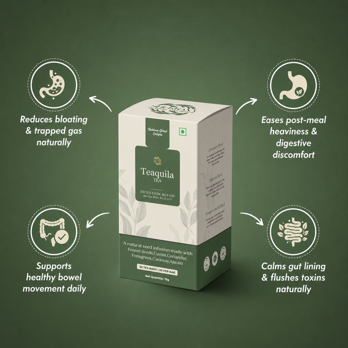Bye Bye Bloat — Caffeine-Free Seed Tea for Bloating, Digestion & Gut Health
